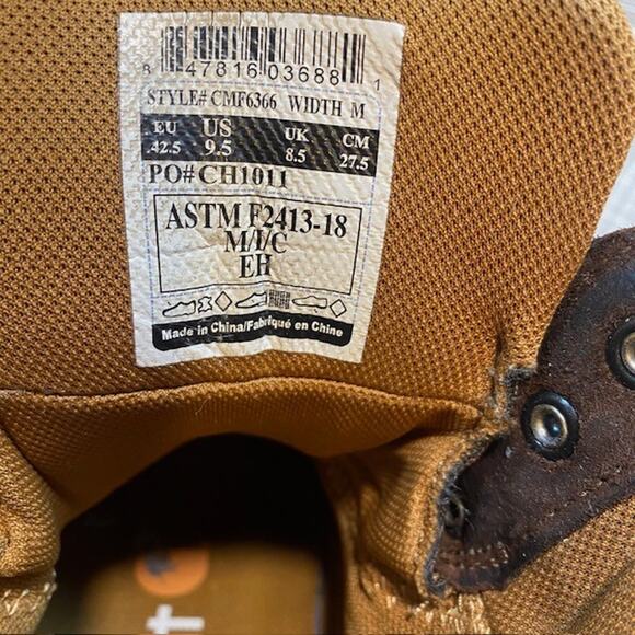 Carhartt Men 9.5 Rugged Flex Soft Toe Work Boot Oil Tanned CMF6366 6 inch high - Picture 9 of 9